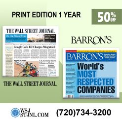 WSJ and Barron's Print Subscription with a 50% Discount